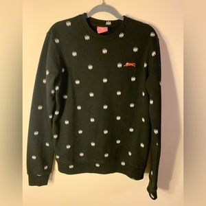 Ice Cream Print Black Sweatshirt